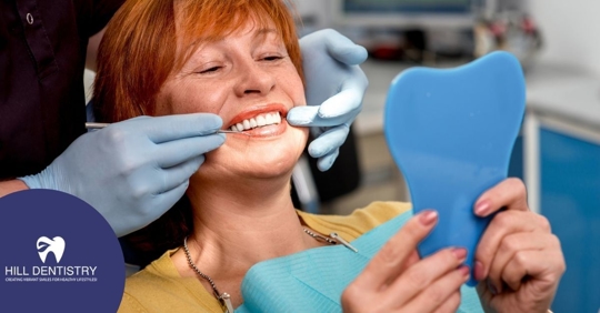 woman getting her teeth checked